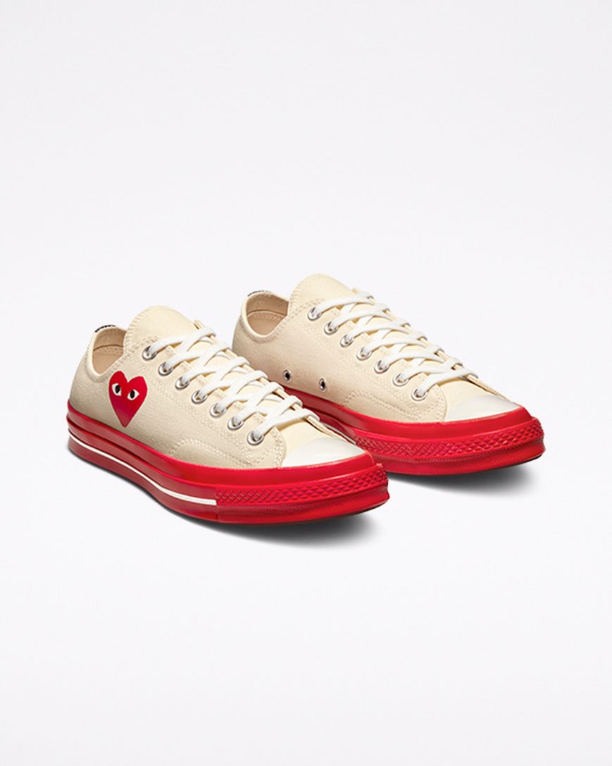 Zapatillas Bajas Converse x Comme des Garçons PLAY Chuck 70 Mujer Rojas | PE 04L2E7